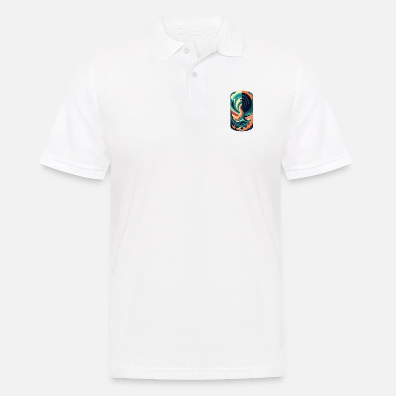 Boot in den Fluten - Männer Poloshirt - Weiß