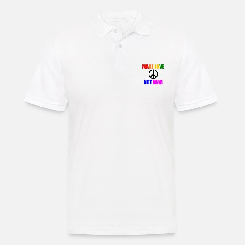Make love not war - Männer Poloshirt - Weiß