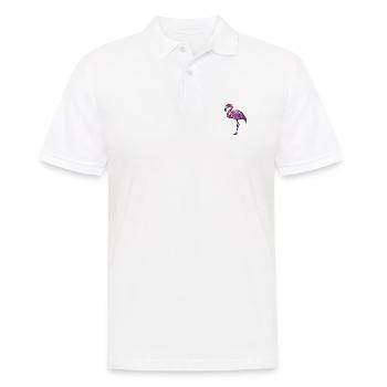 Flamingo Bunt - Männer Poloshirt - Weiß - Vorne - Kai (181cm)