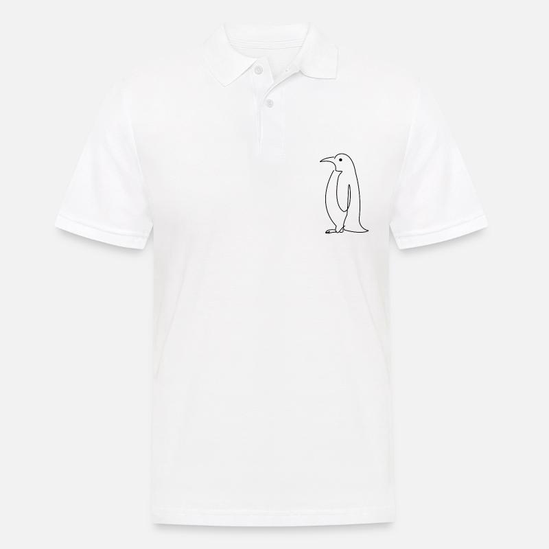 Linien Piniguin - Männer Poloshirt - Weiß