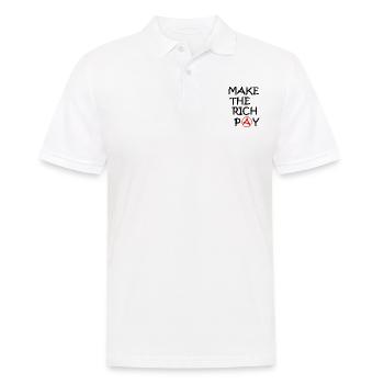 Machen Sie die Reichen zahlen Hasan Piker Zitat - Männer Poloshirt - Weiß - Vorne - Kai (181cm)