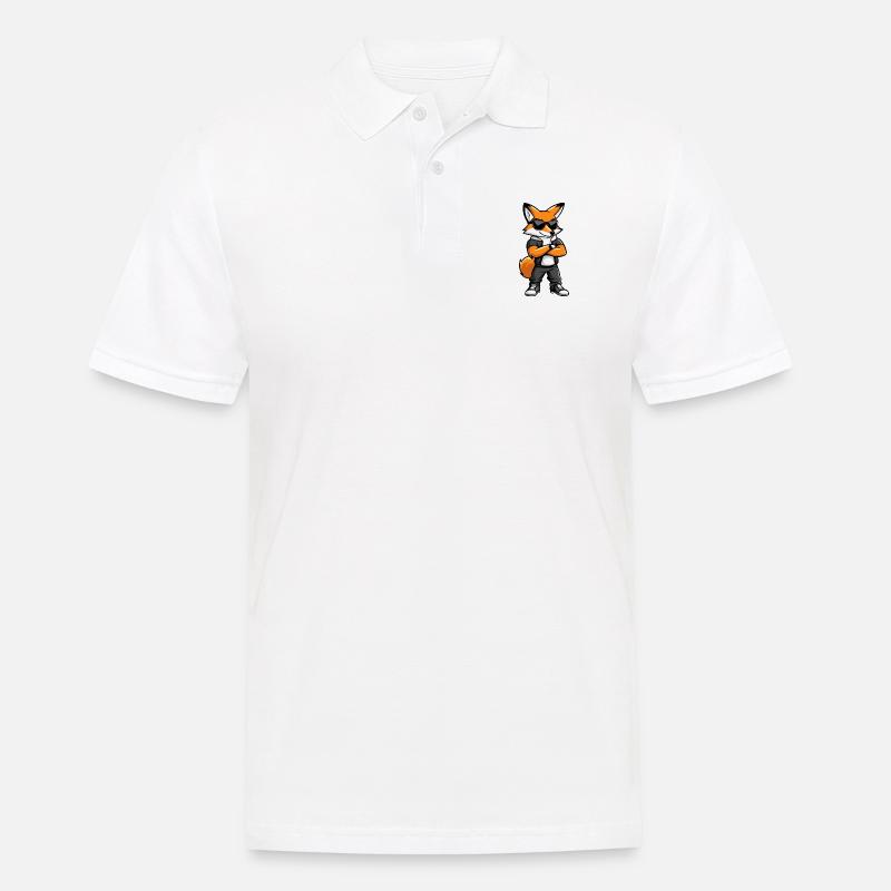 Fuchs Comic - Männer Poloshirt - Weiß