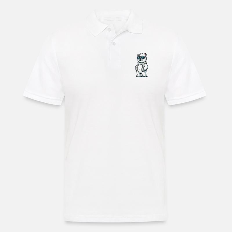 Eisbär Comic - Männer Poloshirt - Weiß