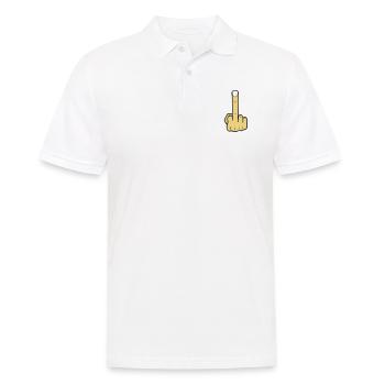 mittelfinger lang 02 - Männer Poloshirt - Weiß - Vorne - Kai (181cm)