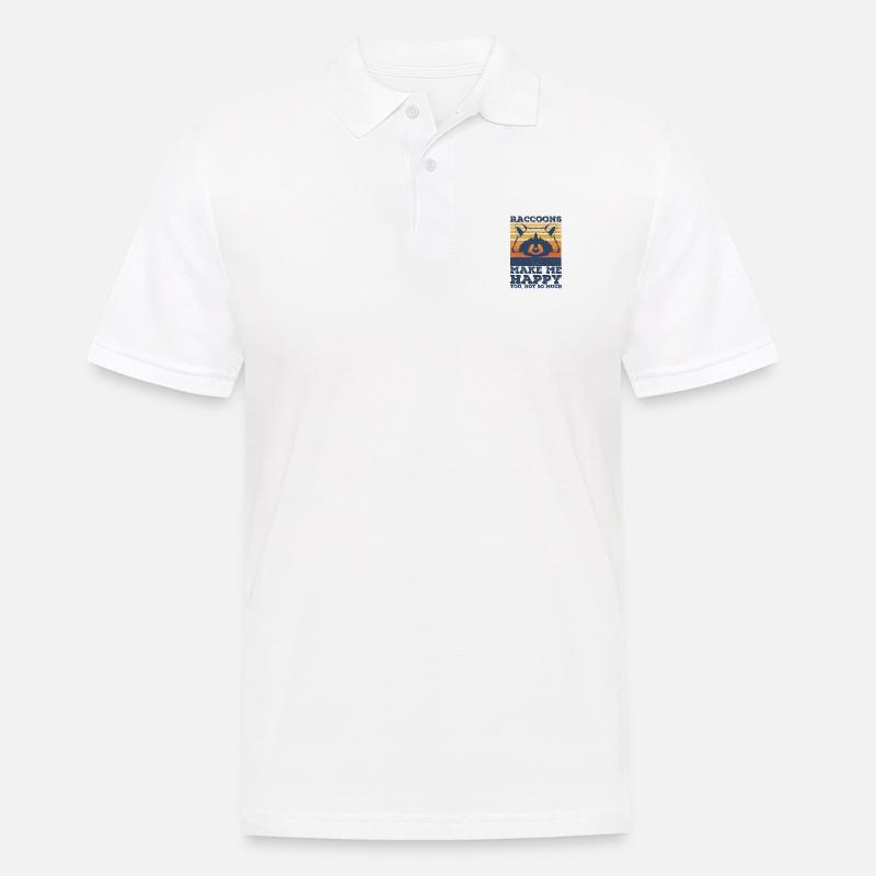 Waschbär - Männer Poloshirt - Weiß