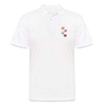 Coeurs Amour Comic Amour - Polo Homme - blanc - Devant - Kai (181cm)