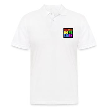 zusammen sind wir stark - Männer Poloshirt - Weiß - Vorne - Kai (181cm)
