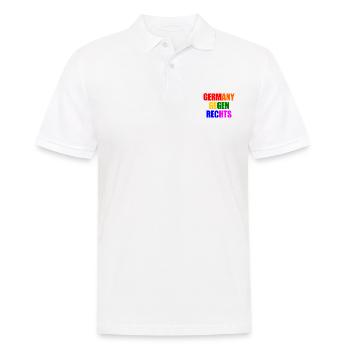 Deutschland gegen rechts - Männer Poloshirt - Weiß - Vorne - Kai (181cm)