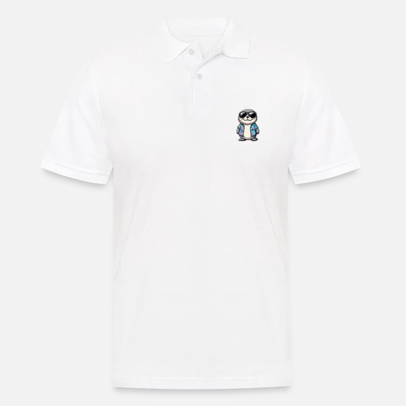 Robbe Comic Urlaub - Männer Poloshirt - Weiß