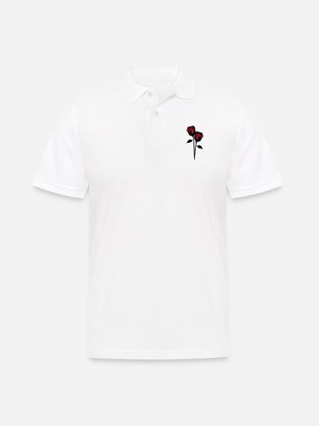 roses design - Männer Poloshirt - Weiß