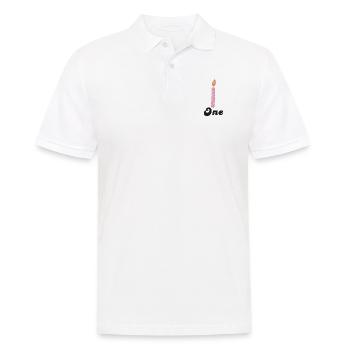 1e anniversaire bougie - Polo Homme - blanc - Devant - Kai (181cm)
