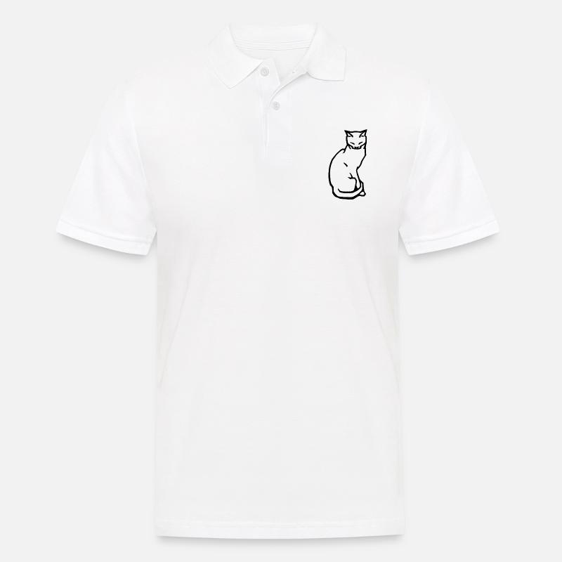 Katze - Männer Poloshirt - Weiß