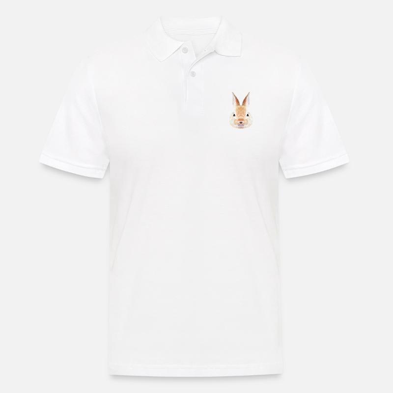 Hase Polygon – Low Poly - Männer Poloshirt - Weiß