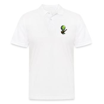Alien mit Gitarre - Männer Poloshirt - Weiß - Vorne - Kai (181cm)