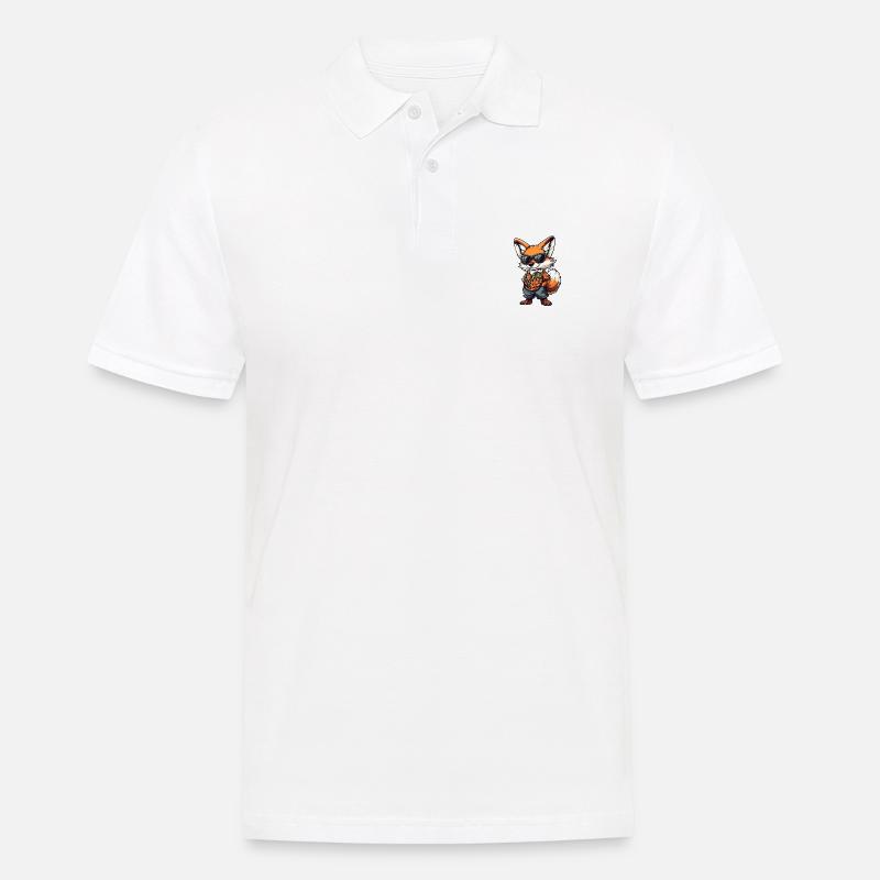 Fuchs Comic Urlaub - Männer Poloshirt - Weiß