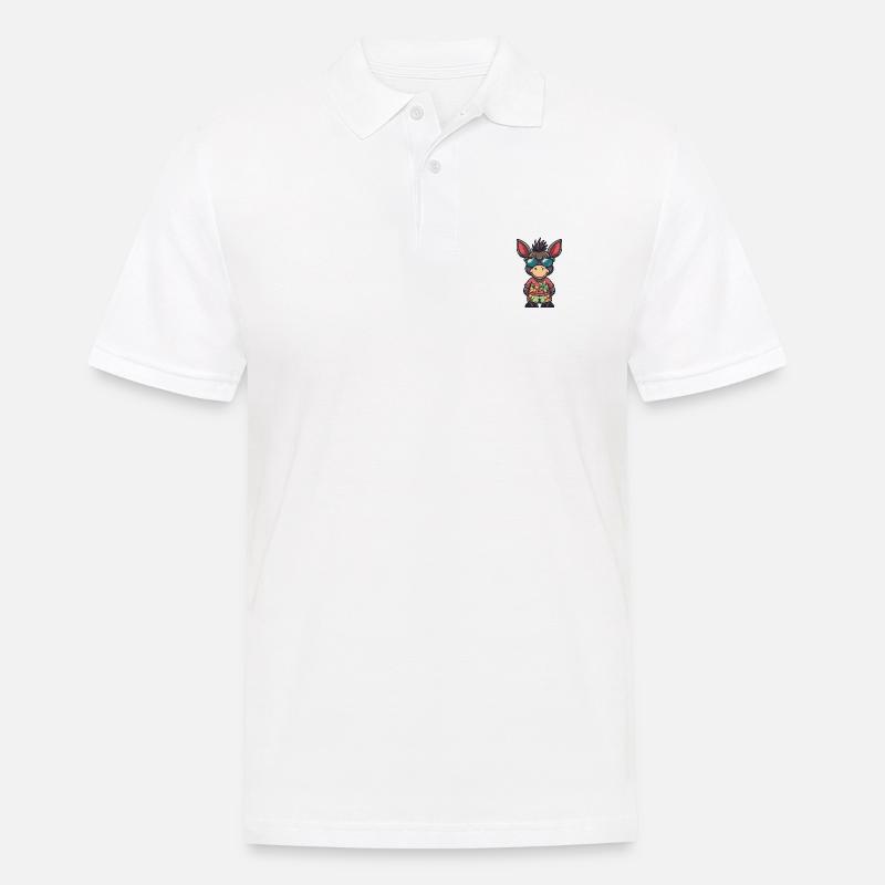 Esel Comic Urlaub - Männer Poloshirt - Weiß