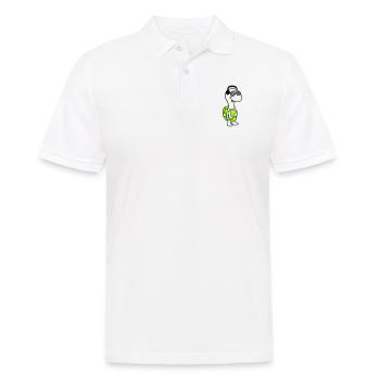 mignon cool DJ tortue fête club musique amusant - Polo Homme - blanc - Devant - Kai (181cm)