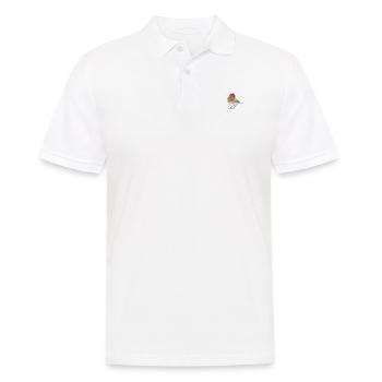 Rotkehlchen im Schnee - Männer Poloshirt - Weiß - Vorne - Kai (181cm)