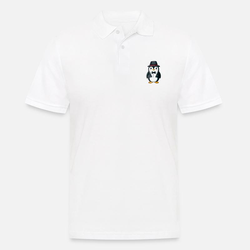 Süßer Pinguin Agent - Männer Poloshirt - Weiß