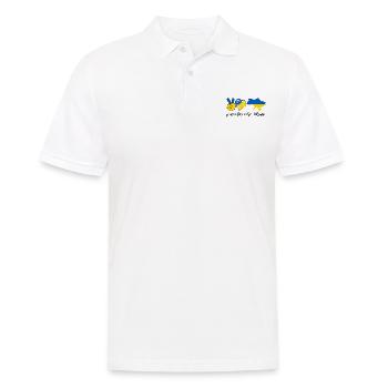Paix Amour Ukraine - Polo Homme - blanc - Devant - Kai (181cm)