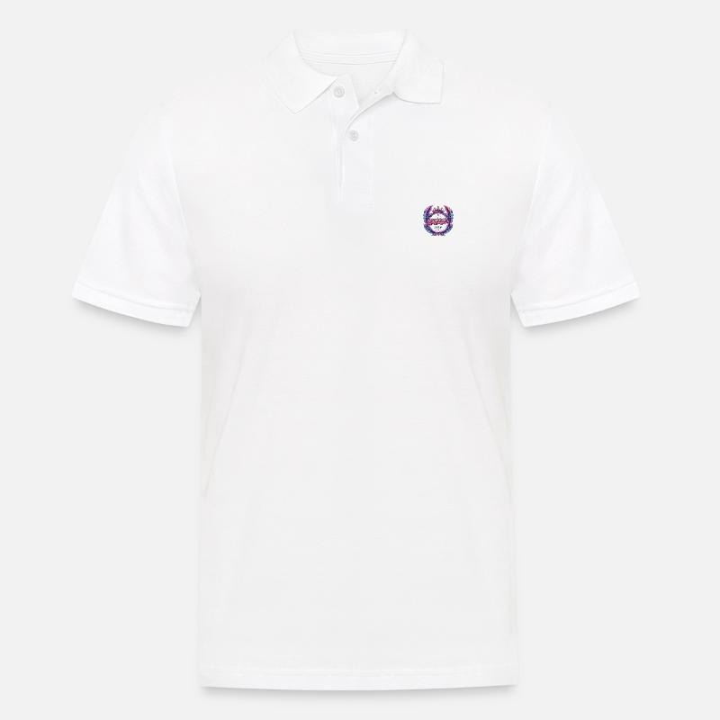 Greece Crew Bunt - Männer Poloshirt - Weiß