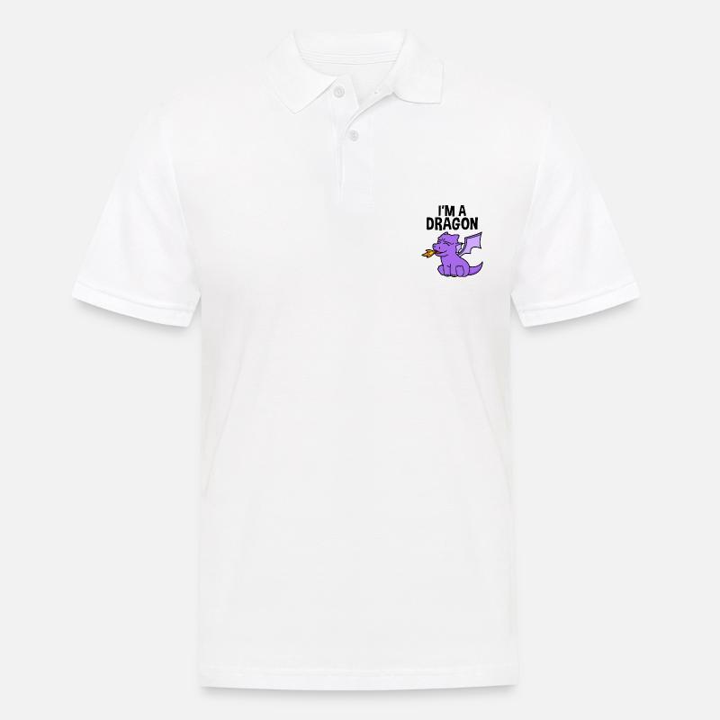 I'M A DRAGON - Männer Poloshirt - Weiß