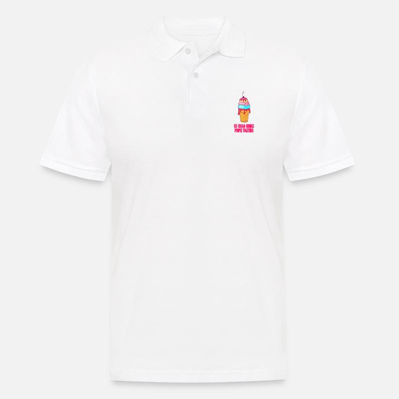 Eis Speiseeis Eiskrem Eiscreme Kugeleis Eisbecher - Männer Poloshirt - Weiß