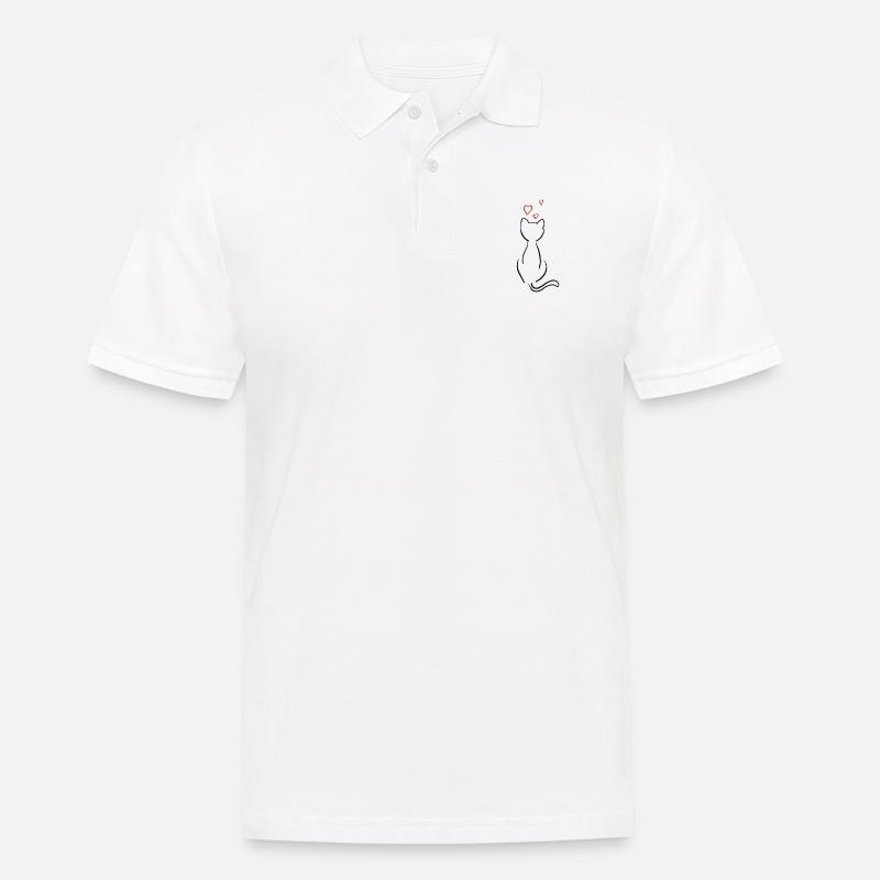 Kätzchen denkt über Liebe nach - Männer Poloshirt - Weiß