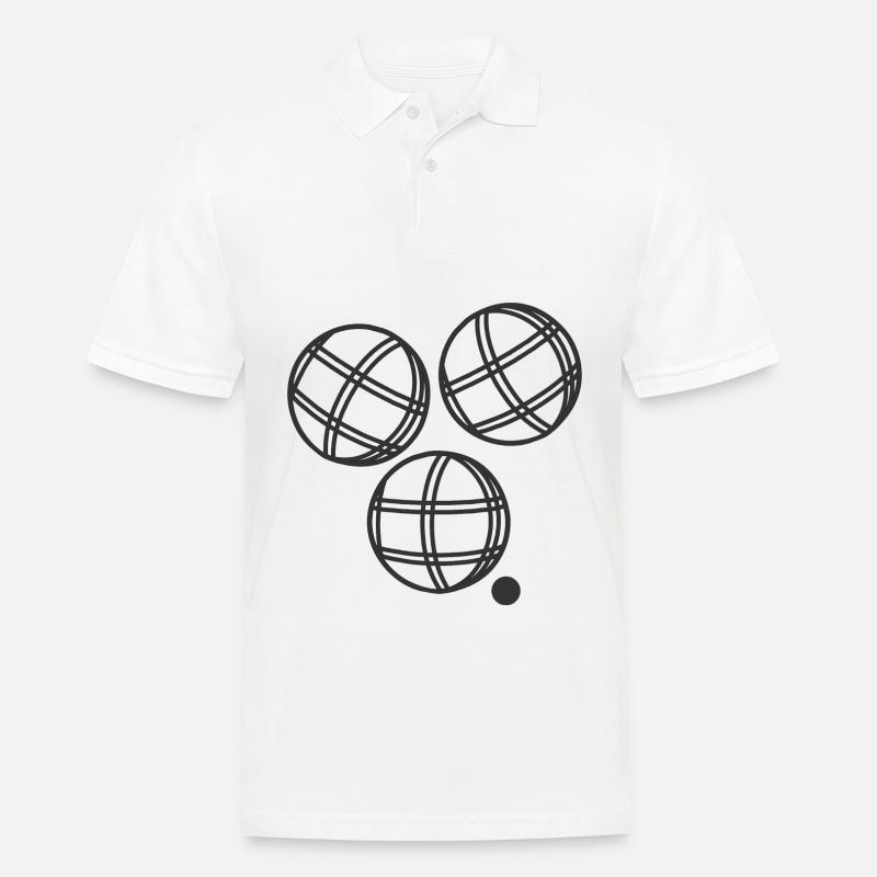Boule Kugeln Sticker Boccia Pentaque - Männer Poloshirt - Weiß