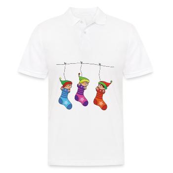 Weihnachtsstrümpfe Weihnachtssocken Weihnachten - Männer Poloshirt - Weiß - Vorne - Kai (181cm)