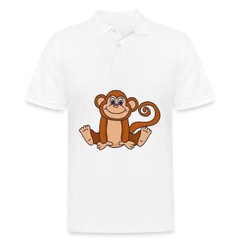 Funny Cute Cool Monkey - Men's Polo Shirt - white - Front - Kai (181cm)