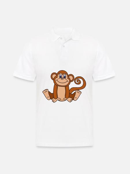 Funny Cute Cool Monkey - Men's Polo Shirt - white