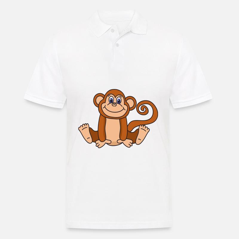 Funny Cute Cool Monkey - Men's Polo Shirt - white