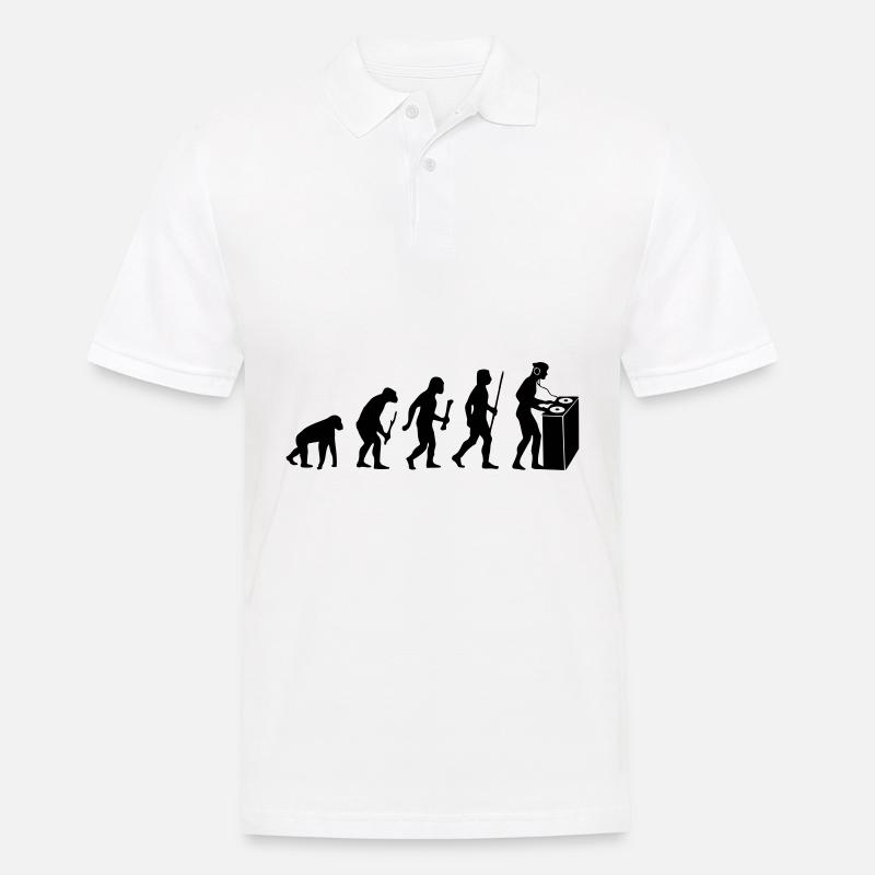 Evolution Techno - Männer Poloshirt - Weiß