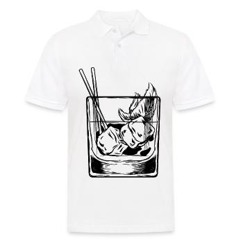Drink Party alcool whisky alcool cocktail - Polo Homme - blanc - Devant - Kai (181cm)