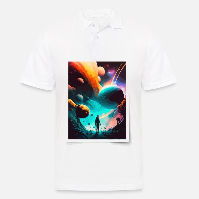 Kosmische Reise - Männer Poloshirt - Weiß