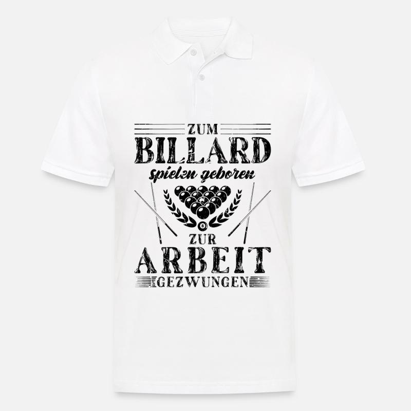 Billardtisch Billardkugel Motiv Billard Queue - Männer Poloshirt - Weiß