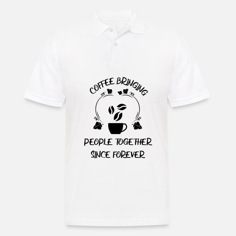 Kaffee Espresso Käffchen - Männer Poloshirt - Weiß