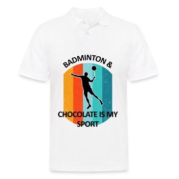 Badminton Federball Badmintonspieler Schokolade - Männer Poloshirt - Weiß - Vorne - Kai (181cm)