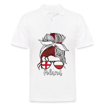 Polska Moitié Anglais Moitié Polonais Fille Pologne - Polo Homme - blanc - Devant - Kai (181cm)