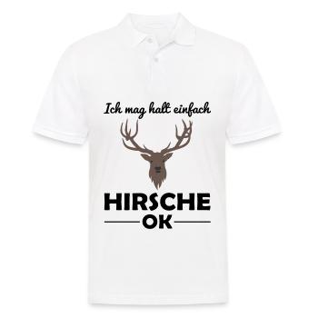 Hirsch Waldtiere Tierliebhaber Spruch Geschenk - Männer Poloshirt - Weiß - Vorne - Kai (181cm)