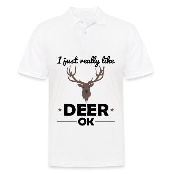 Deer Woodland Animals Animal Lover Saying Gift - Men's Polo Shirt - white - Front - Kai (181cm)