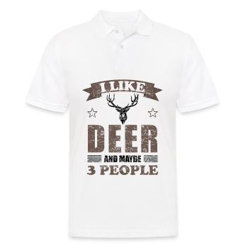Deer Deer Animal Lover Funny Saying Gift - Men's Polo Shirt - white - Front - Kai (181cm)