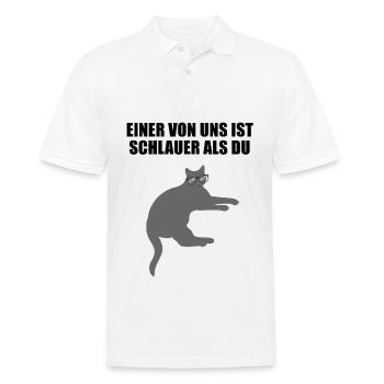 Freche Schlaue Nerd Katze Lustiger Spruch Geschenk - Männer Poloshirt - Weiß - Vorne - Kai (181cm)