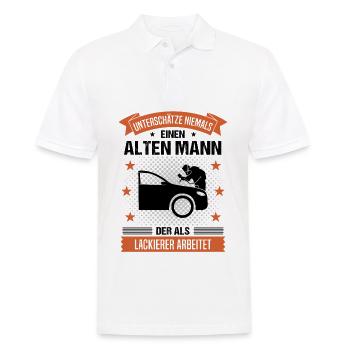 Lackierer Alter Mann Spruch Herren Geschenk - Männer Poloshirt - Weiß - Vorne - Kai (181cm)