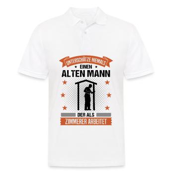 Zimmerer Alter Mann Spruch Herren Geschenk - Männer Poloshirt - Weiß - Vorne - Kai (181cm)