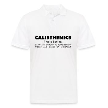 Calisthenics Erklärung - Männer Poloshirt - Weiß - Vorne - Kai (181cm)