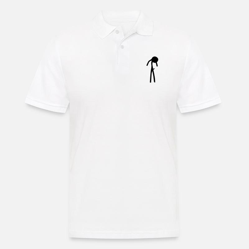 Stickman dick - Männer Poloshirt - Weiß