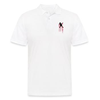 blood drops dabbing graffiti silhouette dancing there - Men's Polo Shirt - white - Front - Kai (181cm)