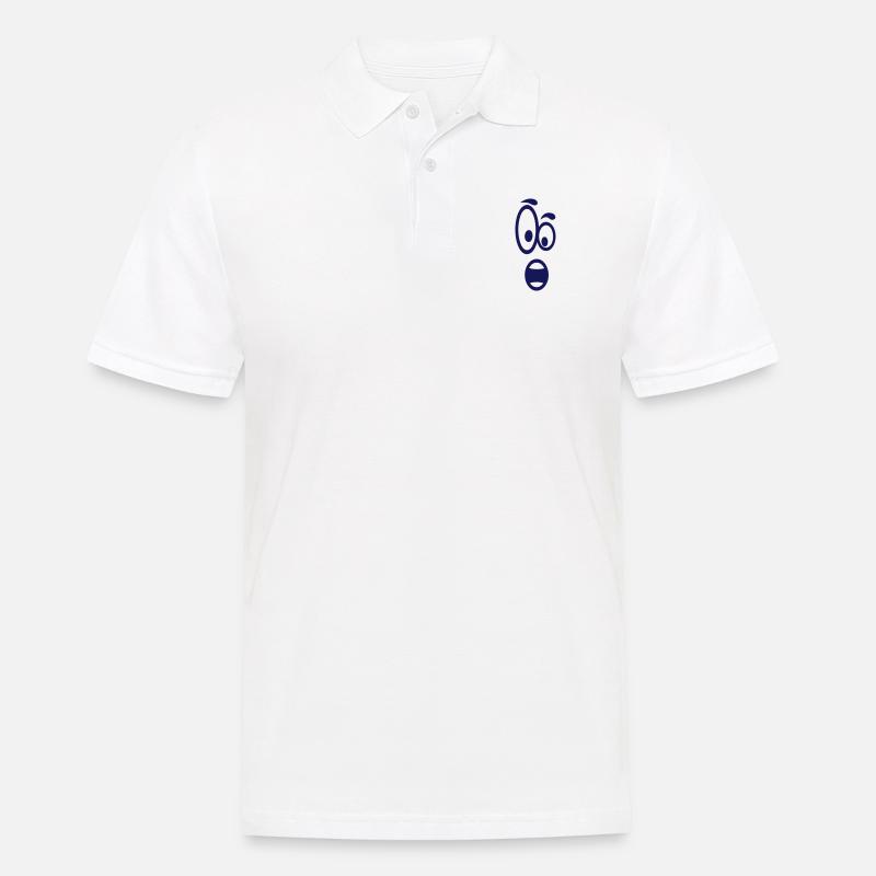 Figur und 9 - Männer Poloshirt - Weiß